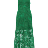 Lela Rose Lattice Guipure Lace Midi Dress - Vermillion