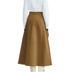 Lela Rose Leather Floral Embroidered Rustic Stretch Skirt - Vermillion