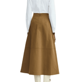 Lela Rose Leather Floral Embroidered Rustic Stretch Skirt - Vermillion