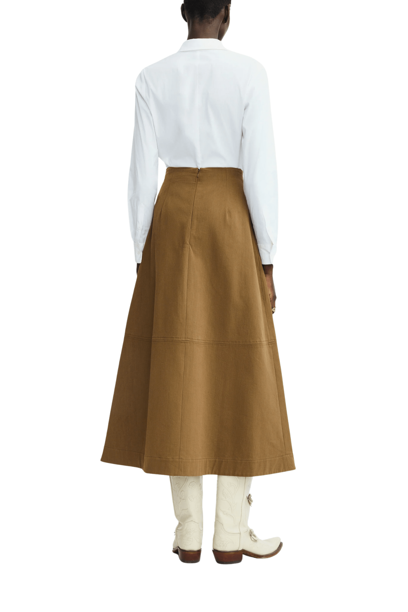 Lela Rose Leather Floral Embroidered Rustic Stretch Skirt - Vermillion