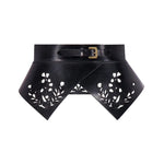 Lela Rose Leather Floral Lasercut Belt - Vermillion