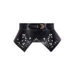 Lela Rose Leather Floral Lasercut Belt Black - Vermillion