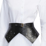 Lela Rose Leather Floral Lasercut Belt Black - Vermillion