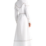 Lela Rose Leather Trim Maxi Shirtdress - Vermillion