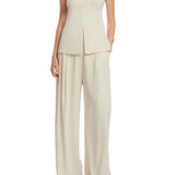 Lela Rose Linen Bow Top Bone - Vermillion
