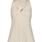 Lela Rose Linen Bow Top Bone - Vermillion