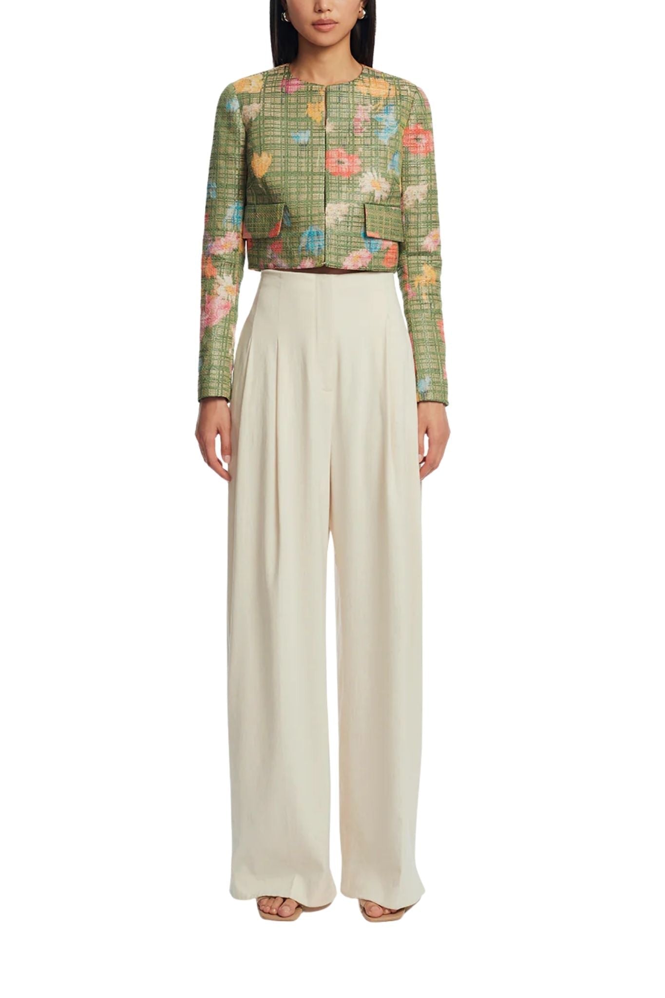 Lela Rose Linen Pant Bone - Vermillion