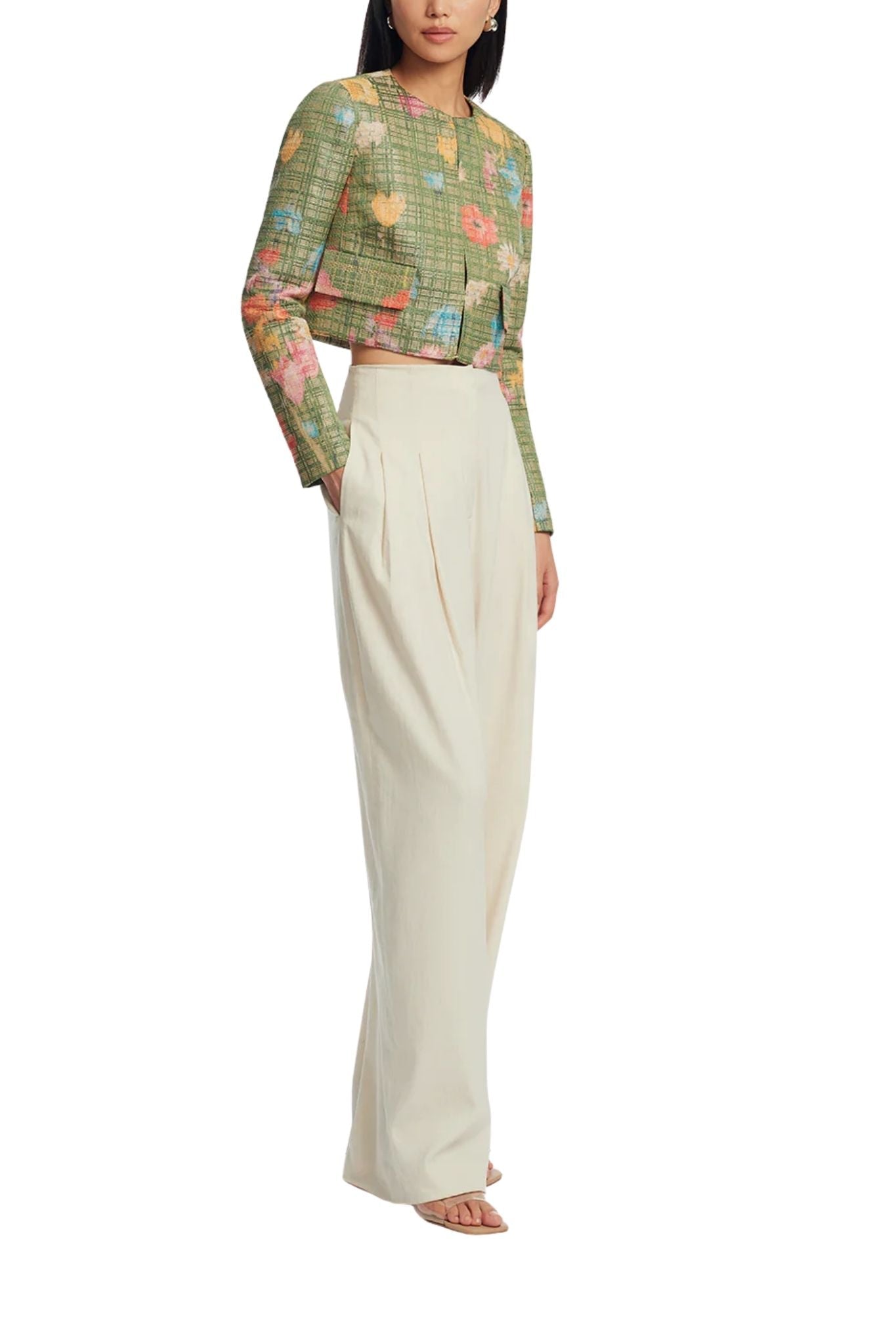 Lela Rose Linen Pant Bone - Vermillion
