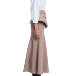 Lela Rose Melange Crepe Belted Skirt - Vermillion