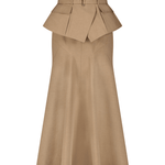 Lela Rose Melange Crepe Belted Skirt - Vermillion