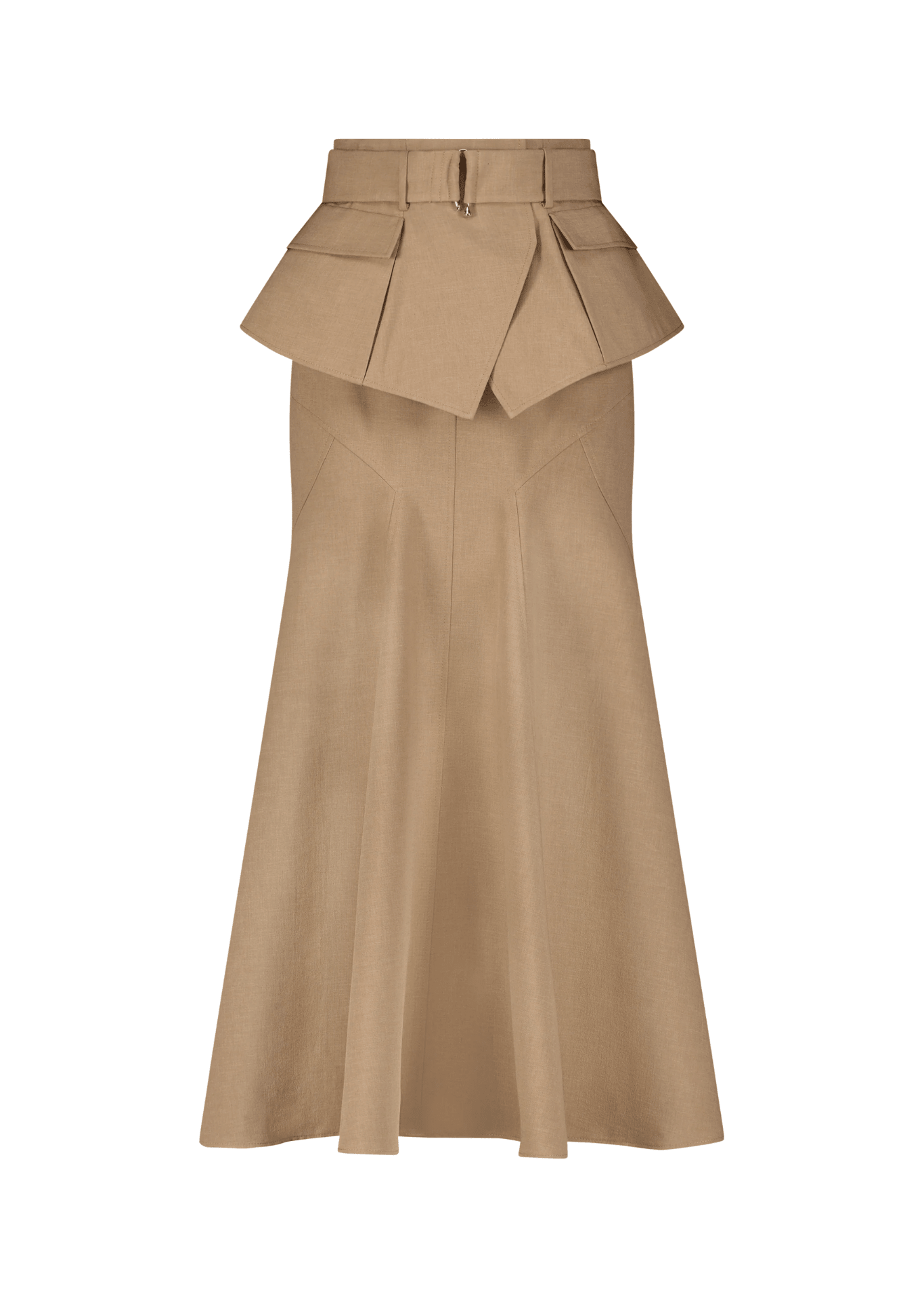 Lela Rose Melange Crepe Belted Skirt - Vermillion