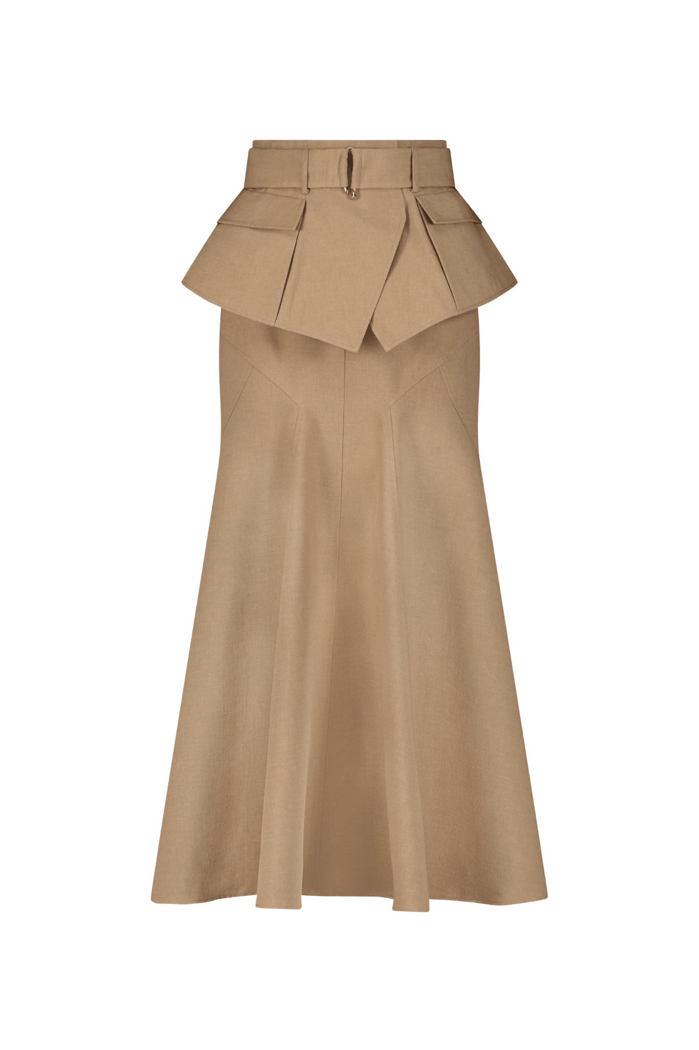 Lela Rose Melange Crepe Belted Skirt - Vermillion