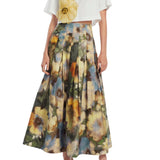 Lela Rose Peony Embroidered Cotton Poplin Cropped Shirt White/Yellow - Vermillion