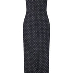 Lela Rose Polka Dot Jacquard Column Dress - Vermillion