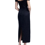Lela Rose Polka Dot Jacquard Column Dress - Vermillion