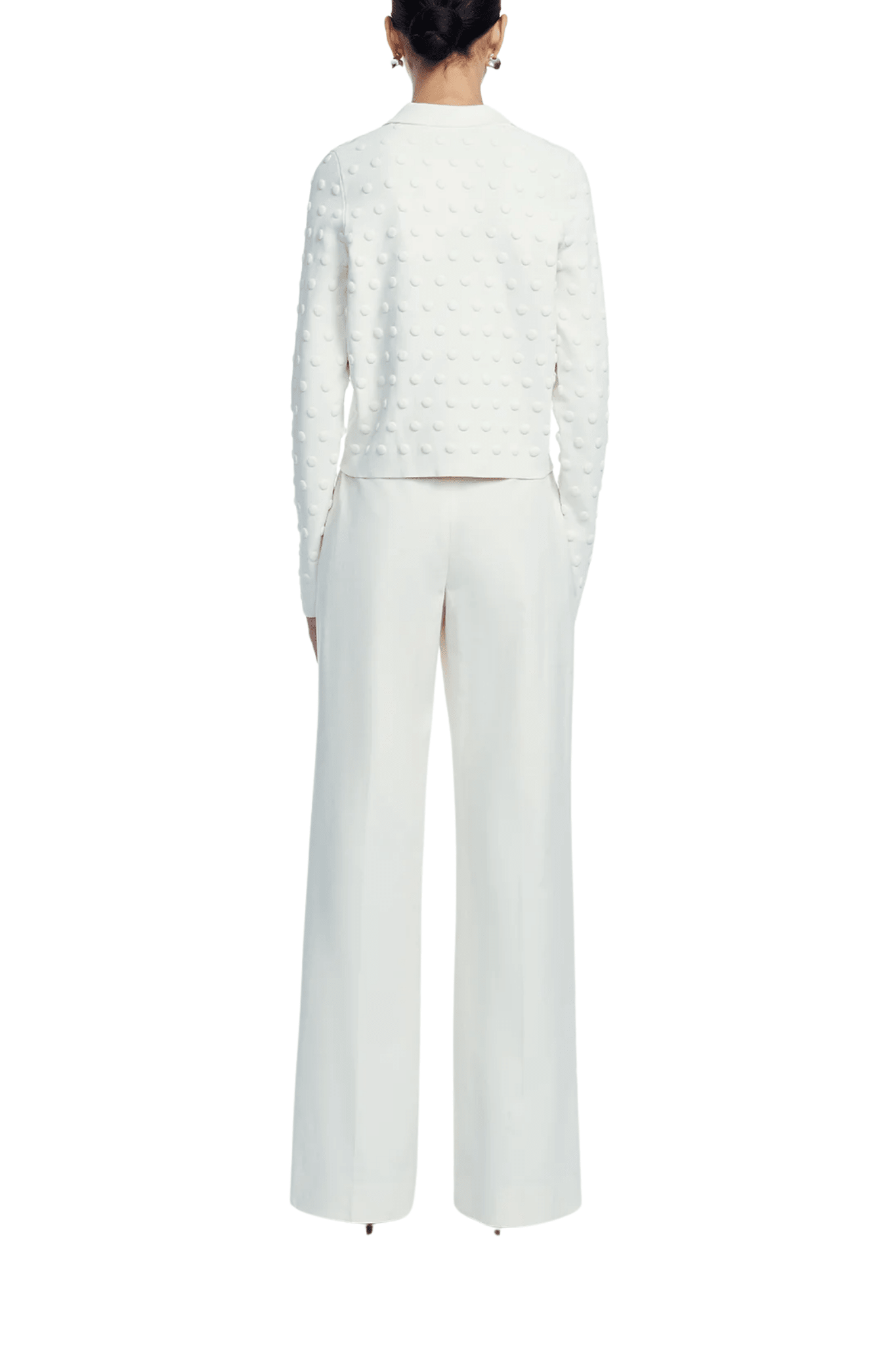Lela Rose Pucker Dot Knit Cardigan - Vermillion