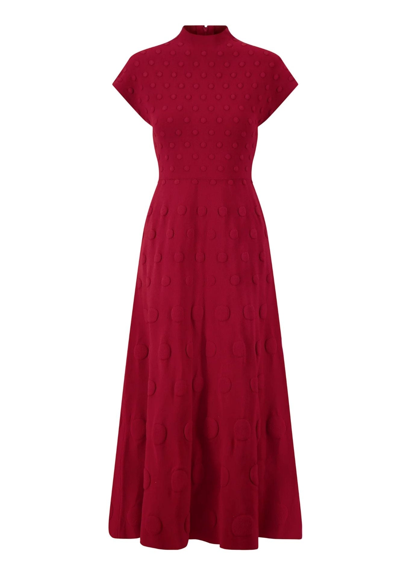 Lela Rose Pucker Dot Knit Dress - Vermillion