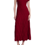 Lela Rose Pucker Dot Knit Dress - Vermillion