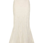 Lela Rose Pucker Dot Knit Skirt - Vermillion
