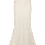 Lela Rose Pucker Dot Knit Skirt - Vermillion