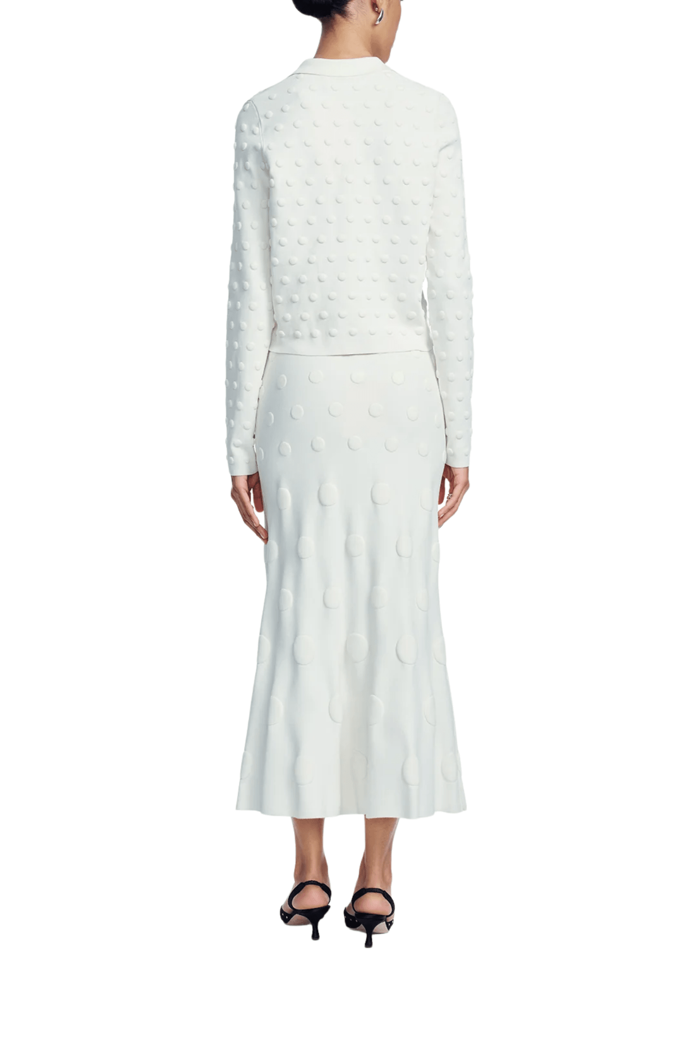 Lela Rose Pucker Dot Knit Skirt - Vermillion