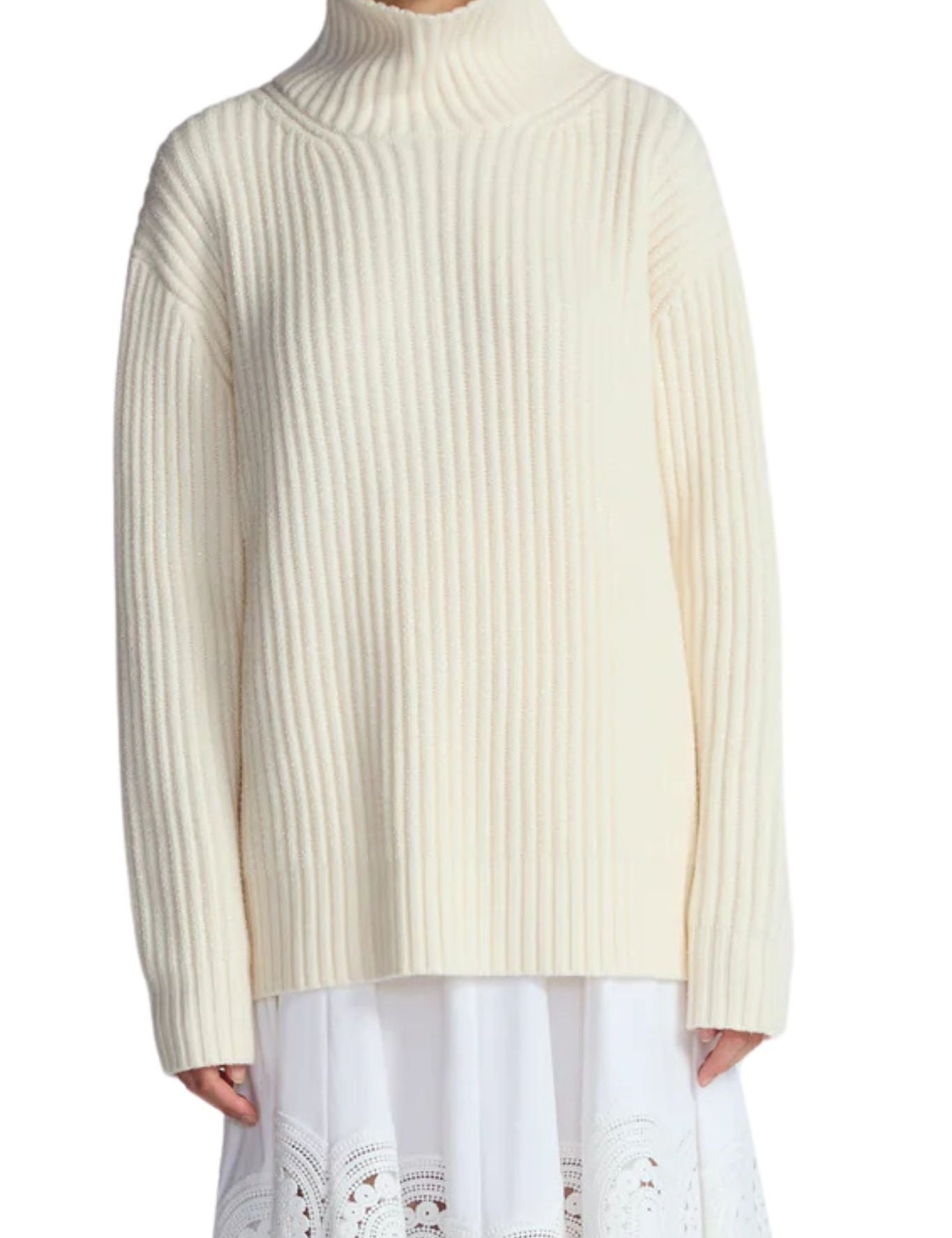 Lela Rose Rhinestone T - neck Pullover - Vermillion