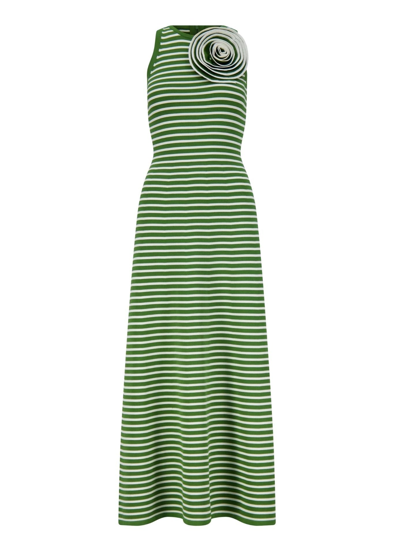 Lela Rose Rose Detail Knit Halter Dress - Vermillion