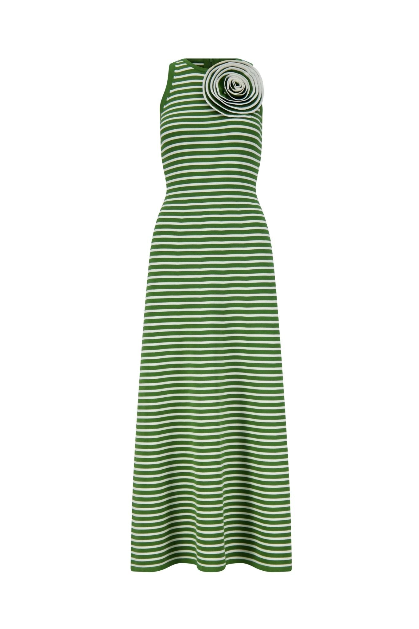 Lela Rose Rose Detail Knit Halter Dress Cactus Multi - Vermillion