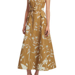 Lela Rose Sheer Floral Jacquard Belted Dress - Vermillion