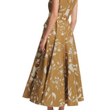 Lela Rose Sheer Floral Jacquard Belted Dress - Vermillion