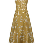 Lela Rose Sheer Floral Jacquard Belted Dress - Vermillion