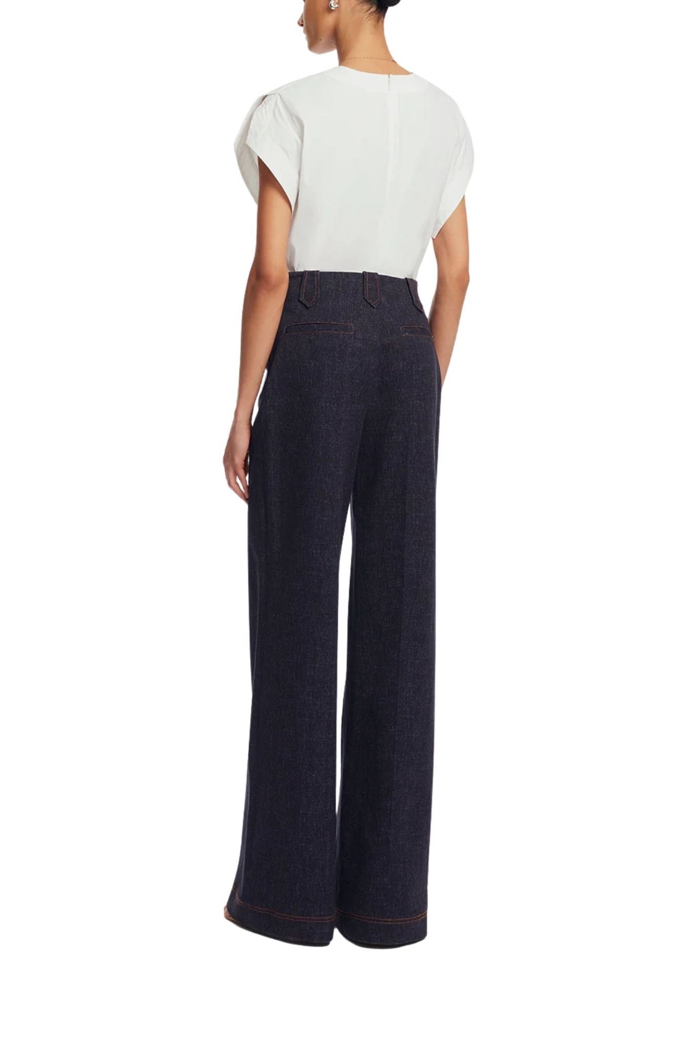 Lela Rose Stretch Denim Pant Midnight - Vermillion