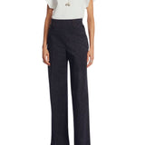 Lela Rose Stretch Denim Pant Midnight - Vermillion