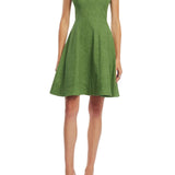 Lela Rose Stretch Denim Seamed Dress Cactus - Vermillion