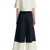 Lela Rose Stretch Twill Drop Flower Crop Top - Vermillion