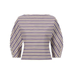 Lela Rose Striped Cotton Dolman Sleeve Top - Vermillion