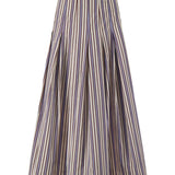 Lela Rose Striped Cotton Full Skirt - Vermillion