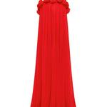 Leo Lin Camilla Draped Floor Length Dress - Vermillion