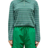 Leset James Stripe Polo - Vermillion