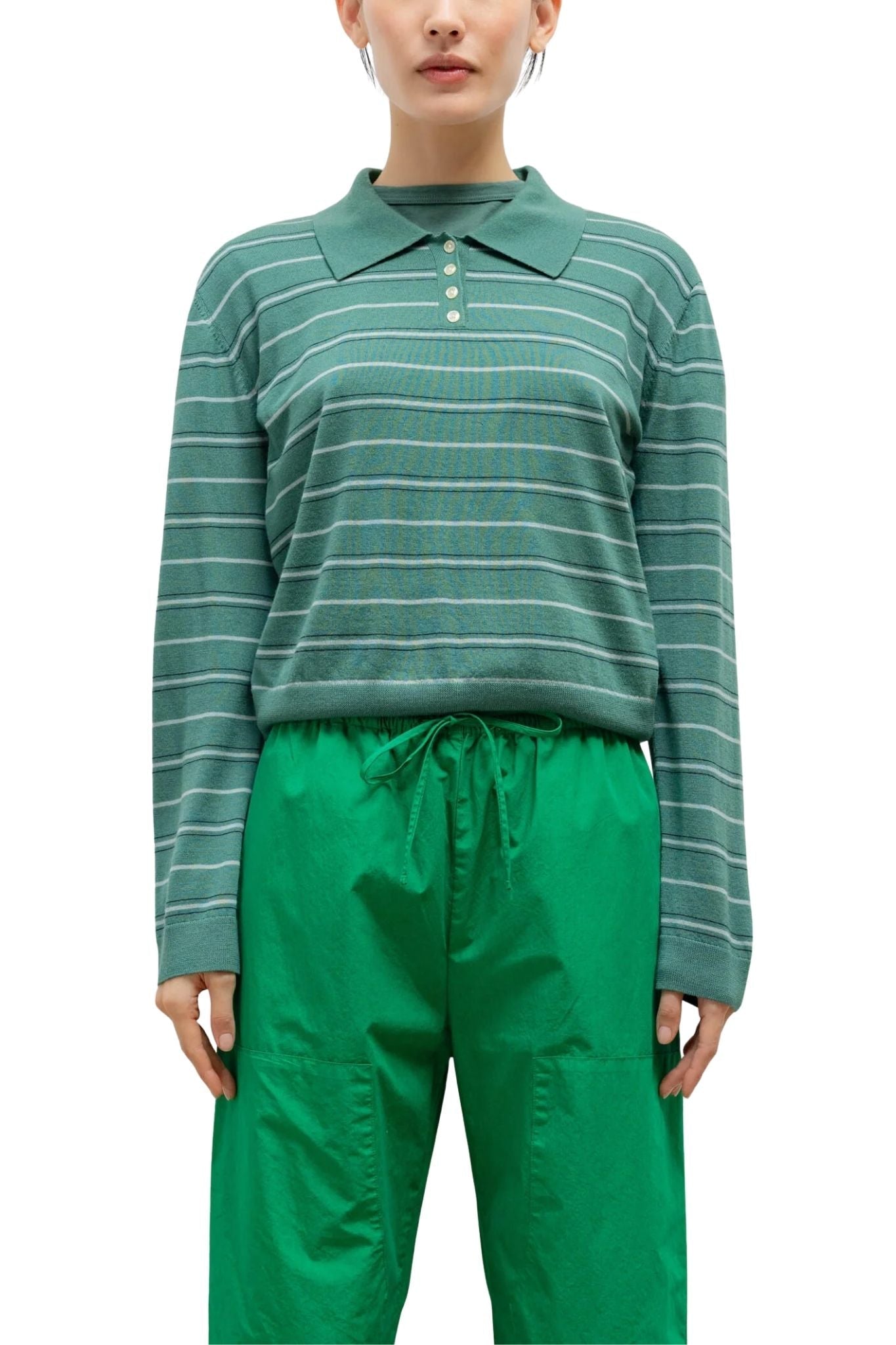 Leset James Stripe Polo - Vermillion