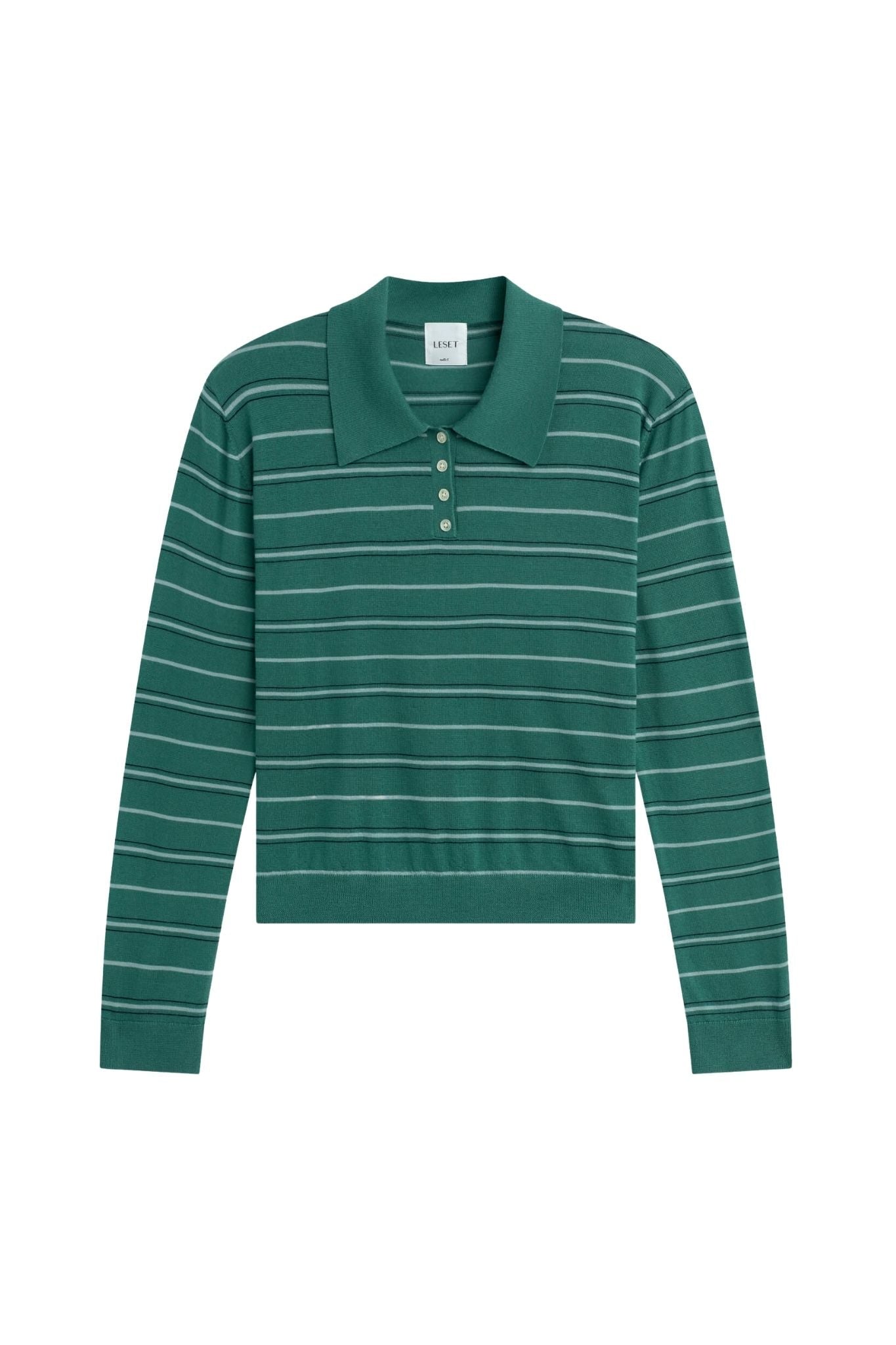 Leset James Stripe Polo - Vermillion