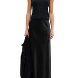 LeSet Lauren Sleeveless Turtleneck - Vermillion
