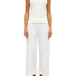 LeSet Pointelle Crop Wide Leg Pant - Vermillion