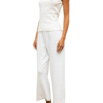 LeSet Pointelle Crop Wide Leg Pant - Vermillion
