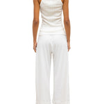 LeSet Pointelle Crop Wide Leg Pant - Vermillion