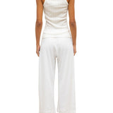 LeSet Pointelle Crop Wide Leg Pant - Vermillion