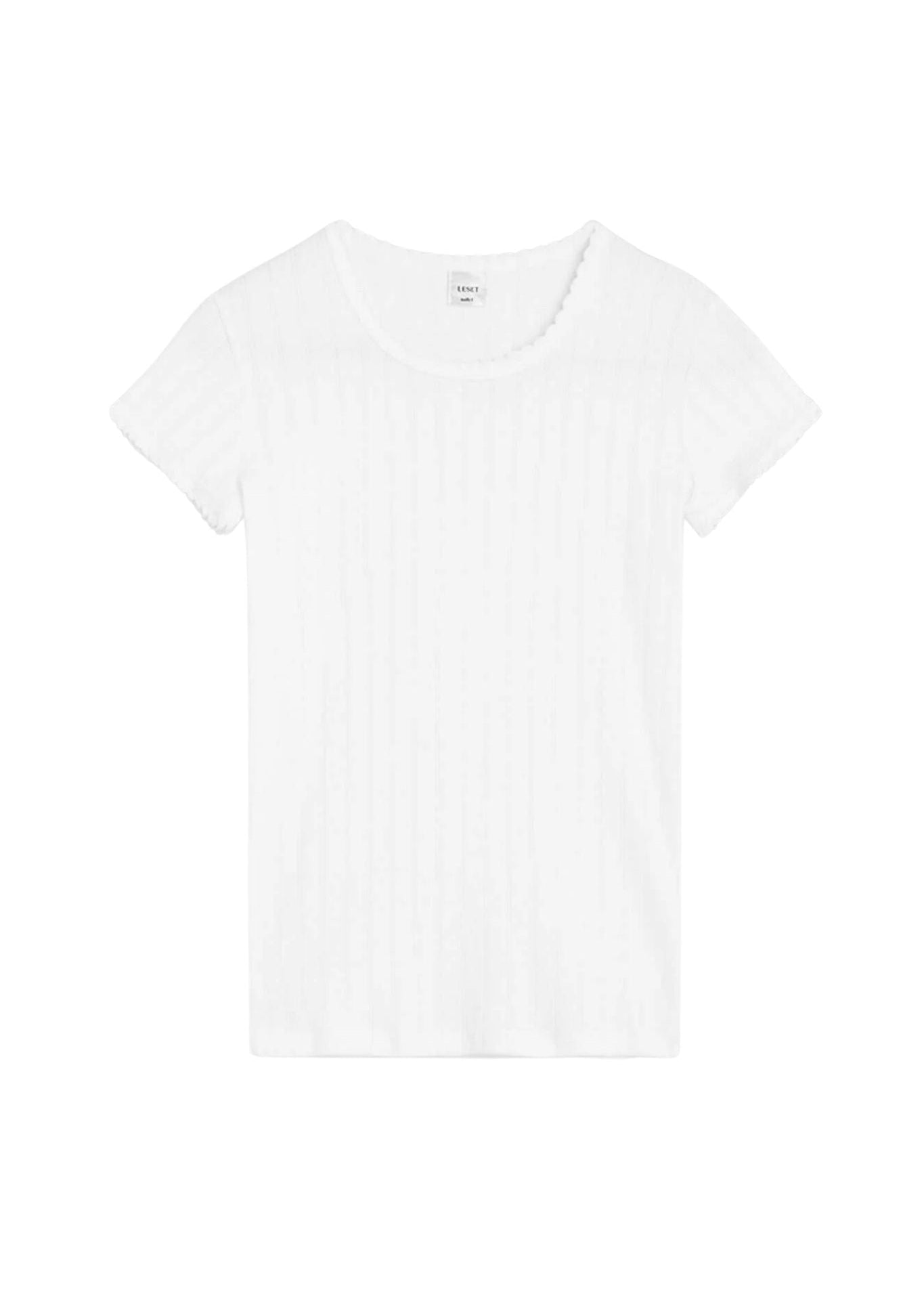 LeSet Pointelle Slim Fit Tee - Vermillion