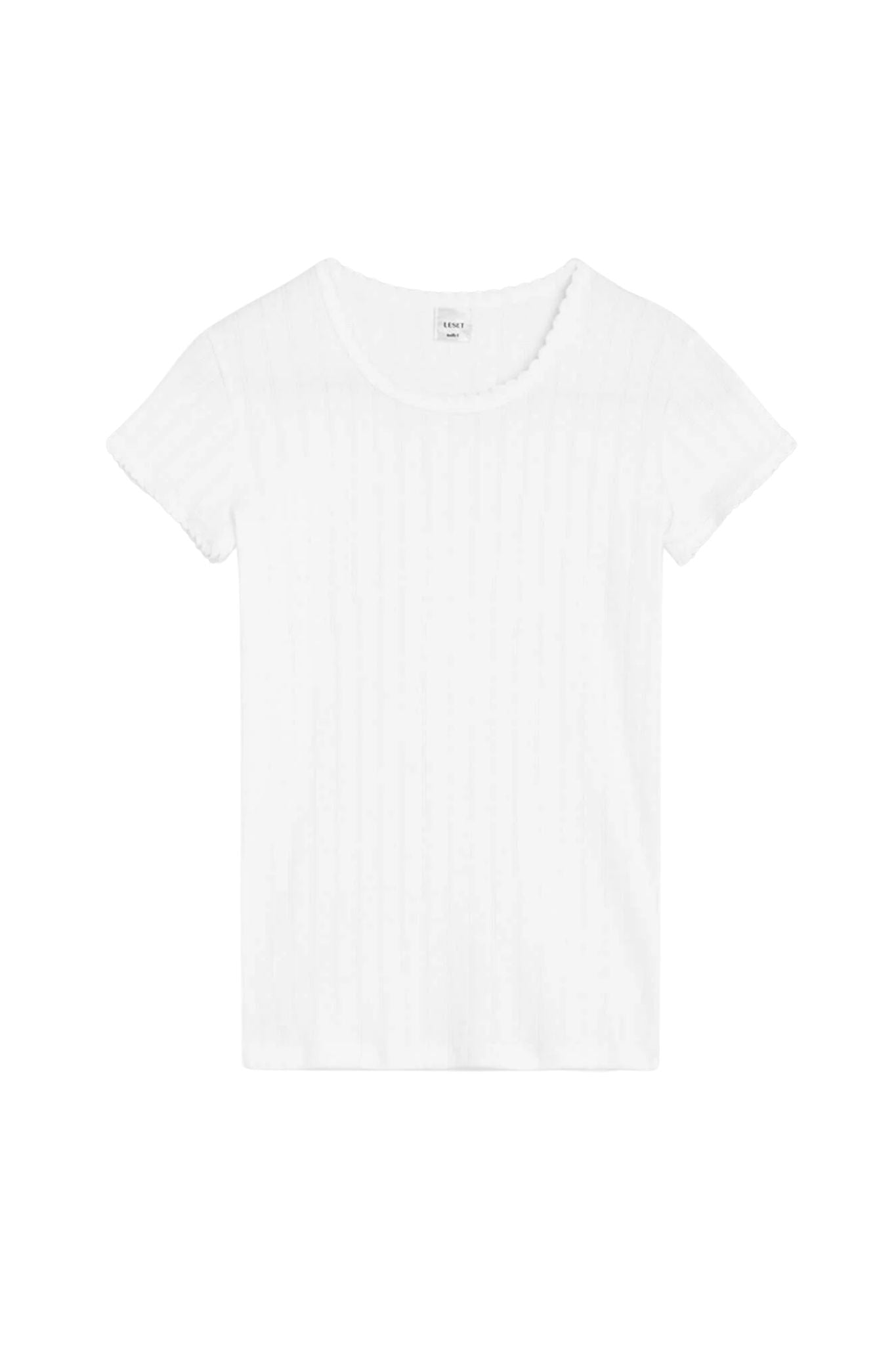 LeSet Pointelle Slim Fit Tee - Vermillion