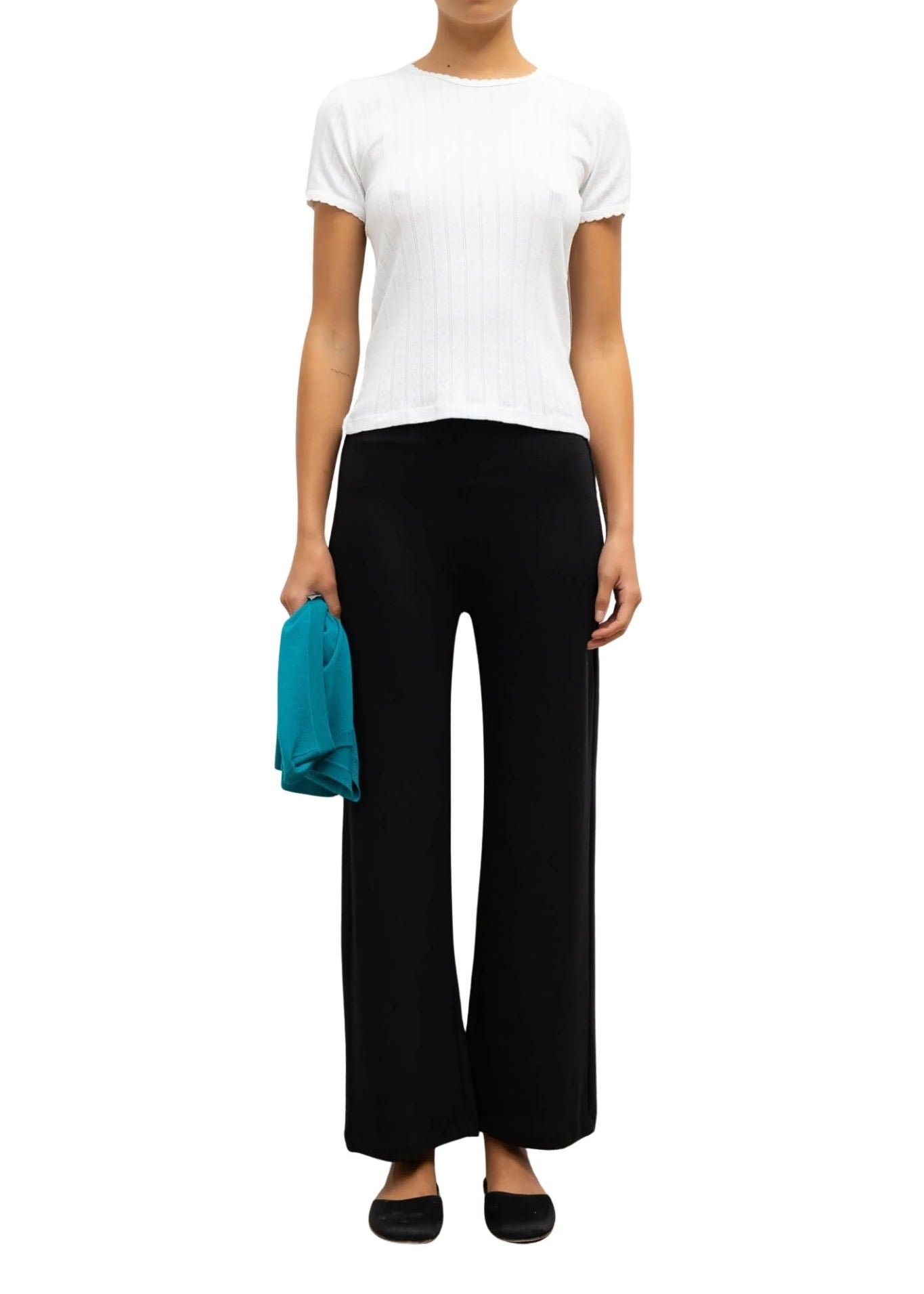 LeSet Pointelle Slim Fit Tee - Vermillion