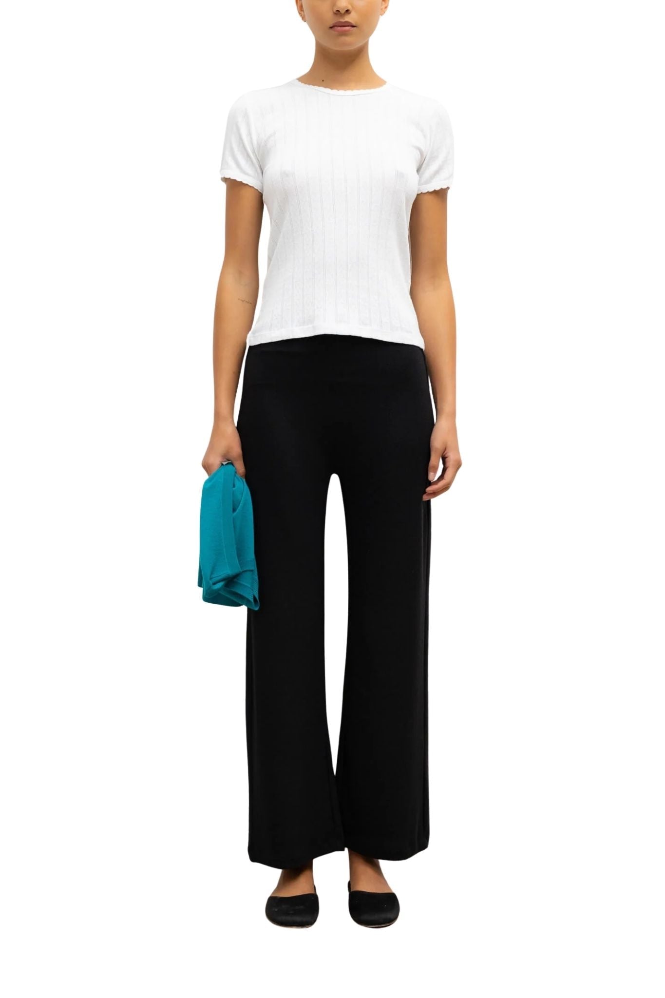 LeSet Pointelle Slim Fit Tee - Vermillion